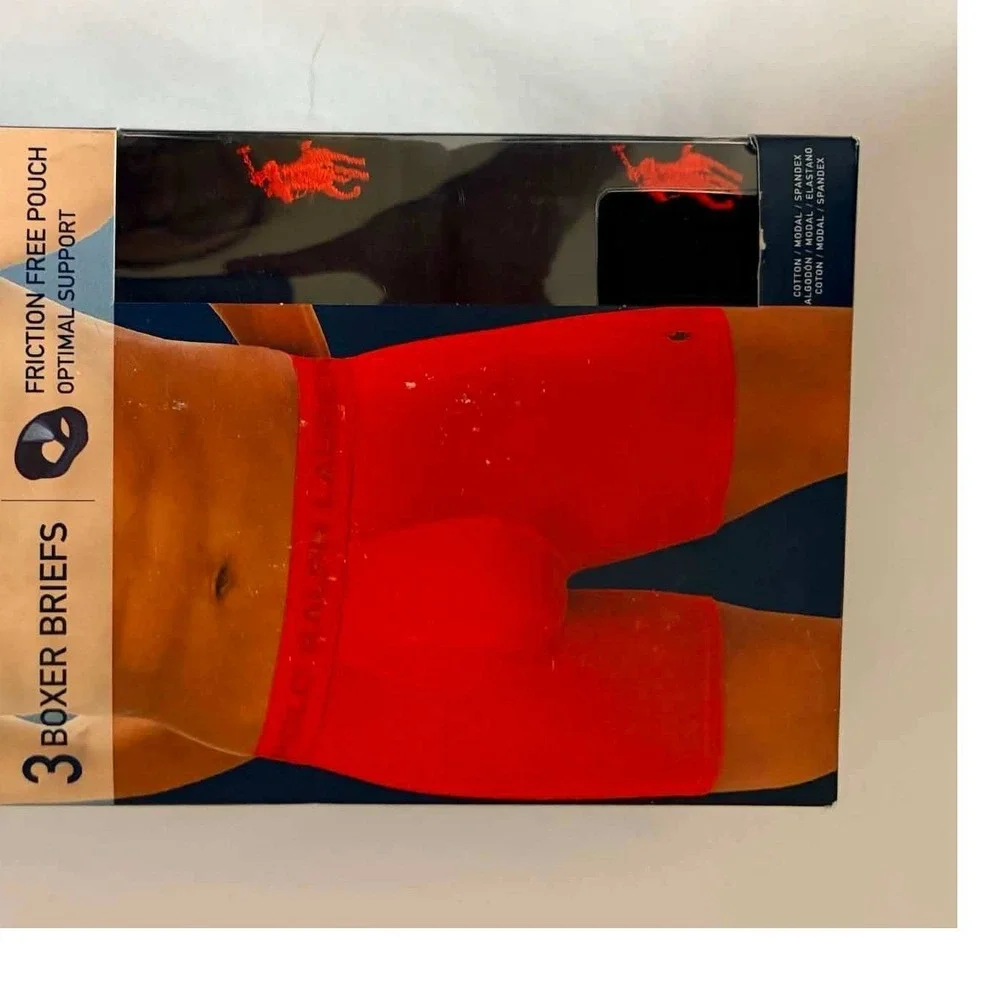Polo Ralph Lauren 3-Pack SZ XL Freedom FX Boxer Briefs Black Red Pony‎